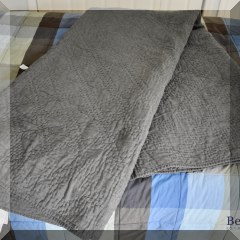 N03. King gray Restoration Hardware quilt. - $48 